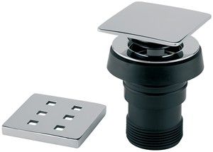   TRE MERCATI CHROME SQUARE SPRUNG BATH WASTE & OVERFLOW, 717C **SPECIAL OFFER**